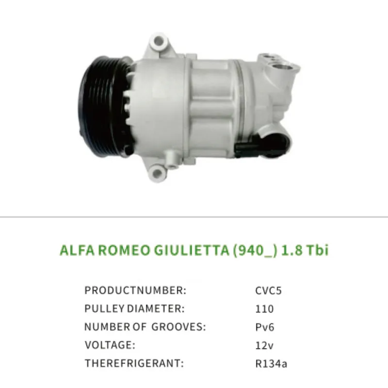Factory 50509535 50547718 Car AC Compressor for ALFA ROMEO GIULIETTA 1.8 Tbi CVC5