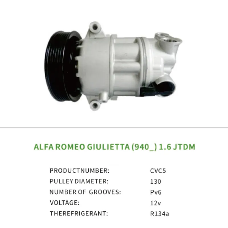 Factory Auto Part 50509543 Car AC Compressor for ALFA ROMEO GIULIETTA 1.6 JTDM CVC5