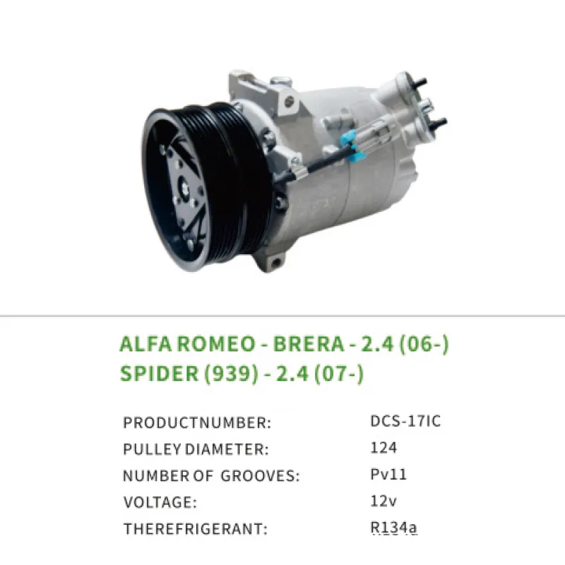 Factory 60693332 Car Air Compressor for ALFA ROMEO BRERA SPIDER 939 2.4 DCS-17IC Auto Parts