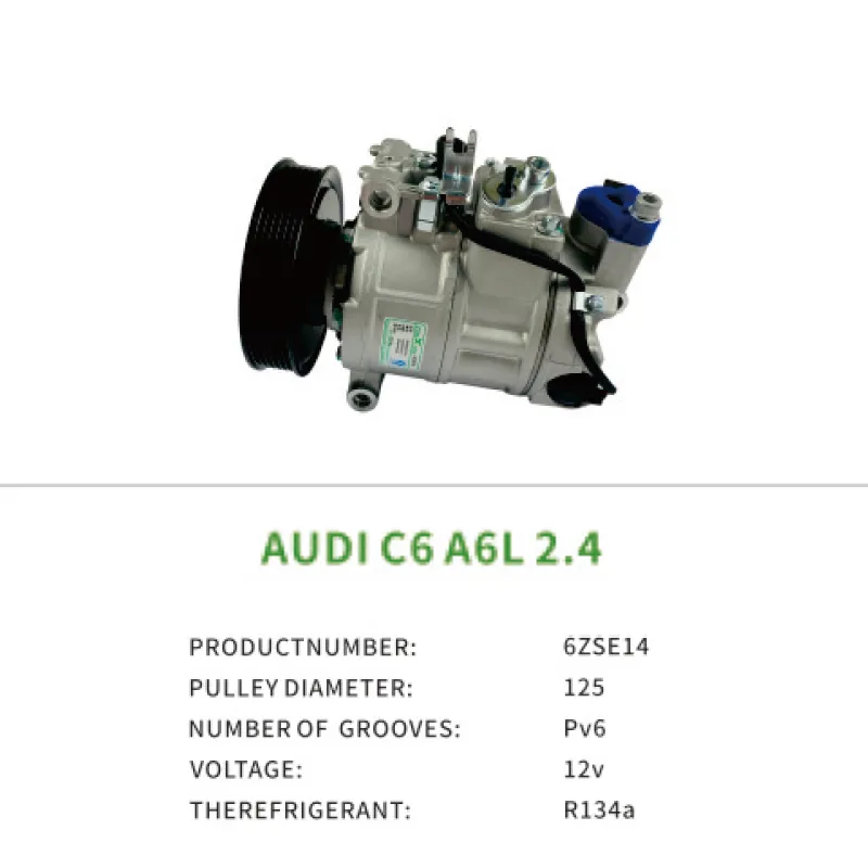 OEM 4E0260805AR 8K0260805K L4G026085A Car Air Compressor for Audi C6 A6L 2.4 6ZSE14