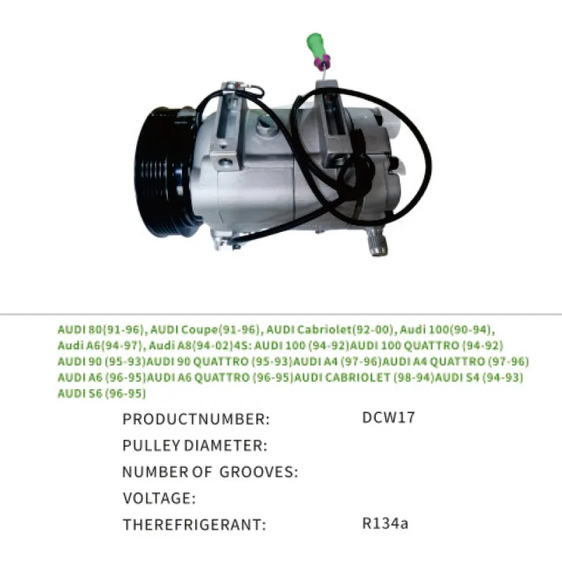 Ac Air Compressor 4A0260805AD 4A0260805AH for Audi 80 Coupe 100 A4 A6 DCW17