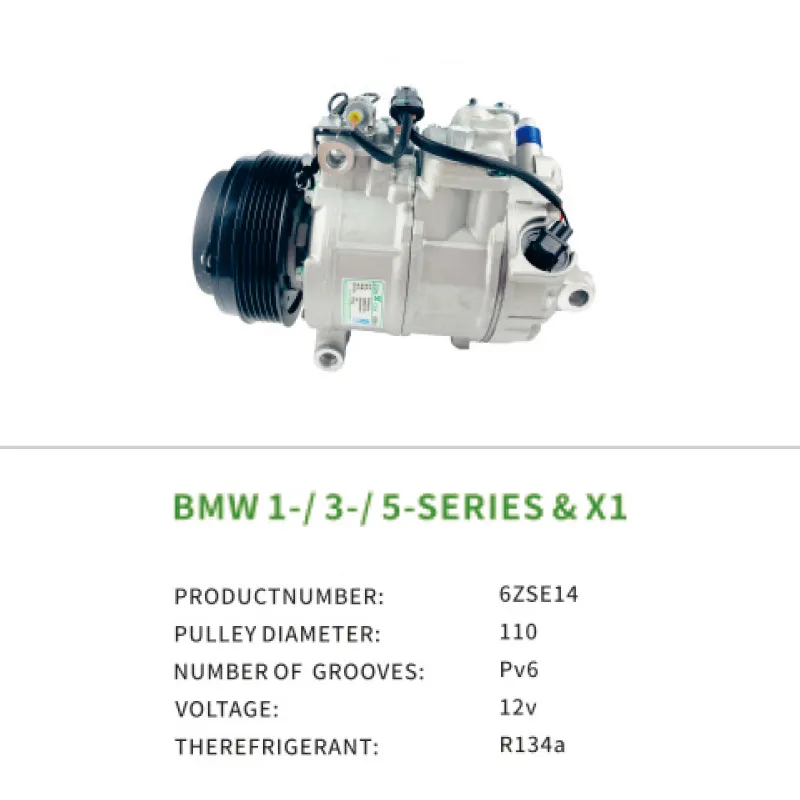Air Conditioning Systems for BMW 1 3 5 series X1 6987862 64526987862 64509180549 AC Compressor 6ZSE14