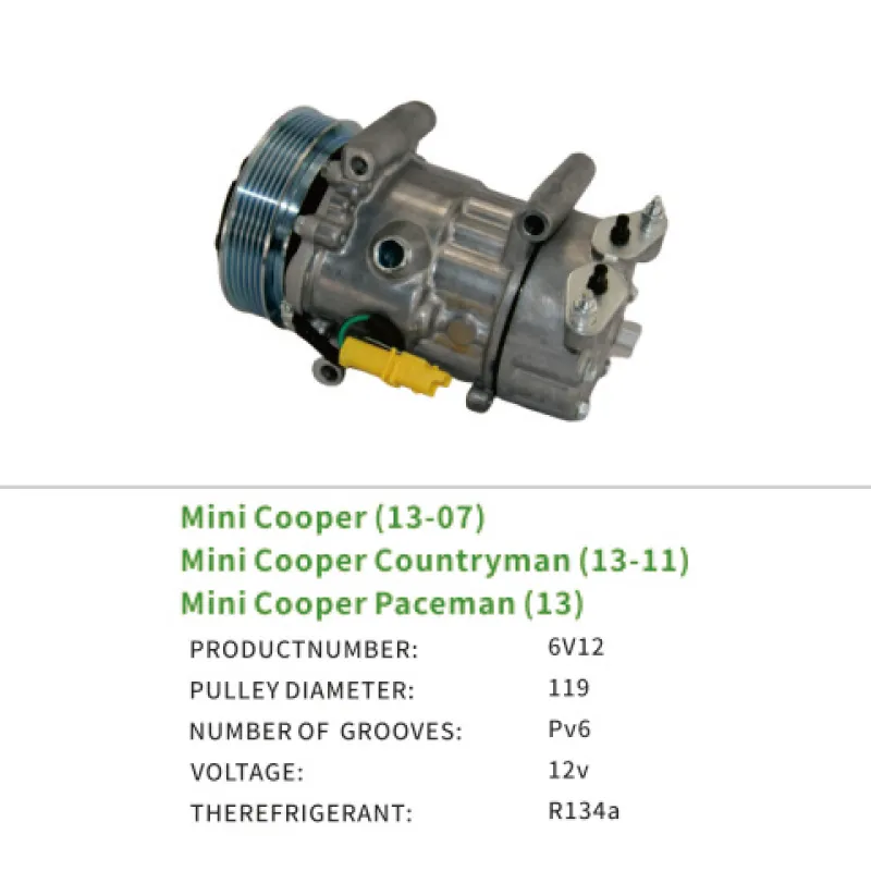 Car Air Compressor for BMW MINI Cooper Countryman Paceman OEM 6453QG 6453XJ 9671453780 6V12