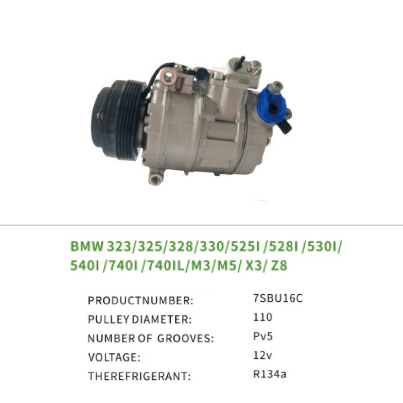 Car Air Compressor BMW 323i 325i 328i 330i M3 M5 X3 Z8 OEM 64526910458 64528362414 7SBU16C