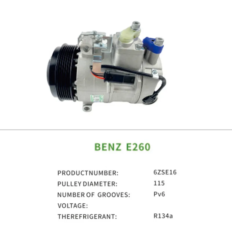 OEM A0002300311 A1201300215 for Mercedes Benz S-class E260 flat plug double pin AC Compressor 6ZSE16