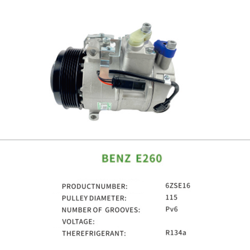 OEM A0002300311 A1201300215 for Mercedes Benz S-class E260 flat plug double pin AC Compressor 6ZSE16