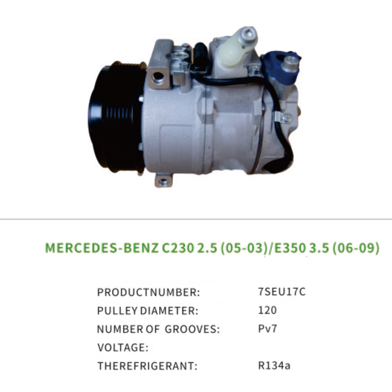 0012308411 Wholesale 12V Air Compressor for Mercedes Benz C230 2.5 E350 3.5 7SEU17C 120mm