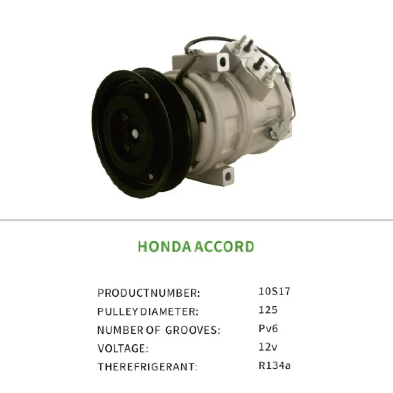 Auto AC Parts Compressor 38810P8EA01 Car Air Conditioner for Honda ACCORD ACURA CL TL 10S17