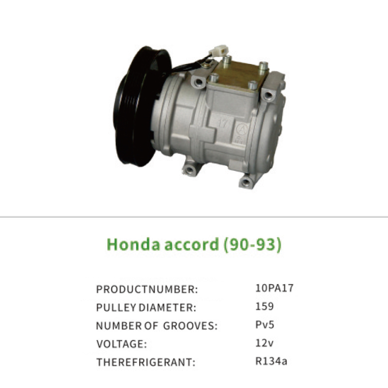 High Quality AC Parts Compressor 38810PT0013 Car Air Conditioner for Honda accord 90-93 10PA17
