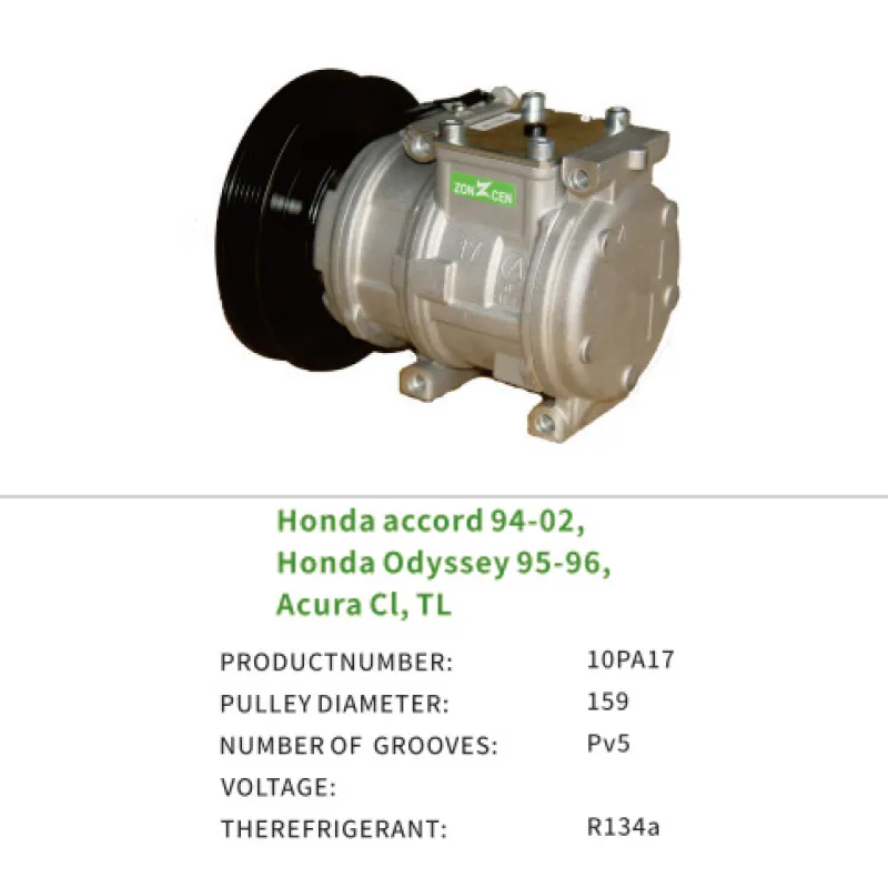 AC Compressor for Honda accord 94-02 Odyssey 95-96 Acura CL TL 38810P1E999 10PA17