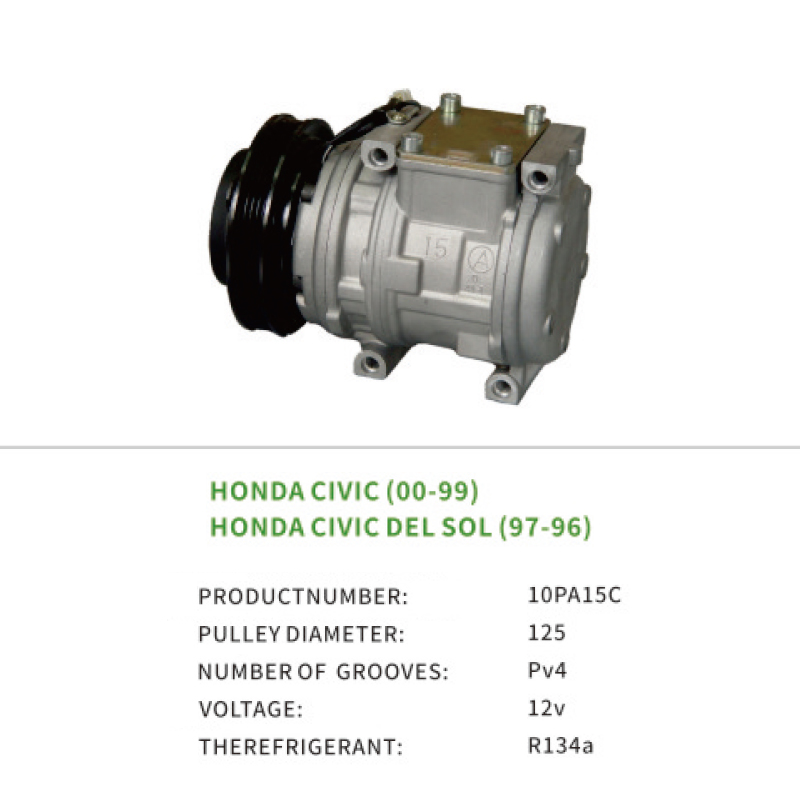 AC Compressor for Honda CIVIC CICIV DEL SOL 38800P2T0131 38800PR4A02 38810P9KE01 10PA15C