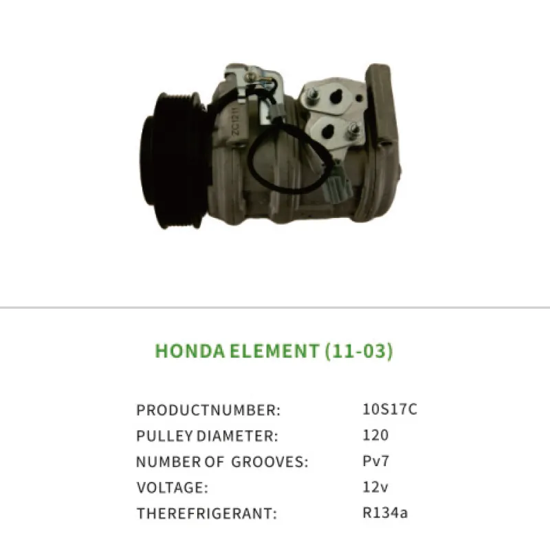 AC Compressor for Honda Element 2.4L L4 38810-PZD-A00 28810PZDA00 10S17C