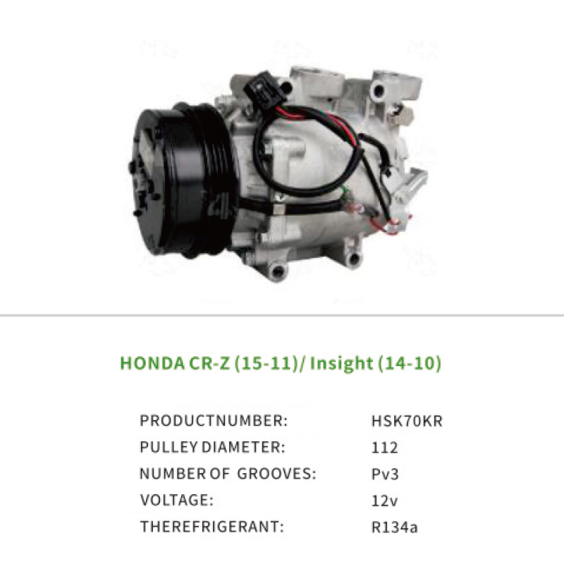 Car Air Compressor 38810RBJA01 38810RBJA02 for Honda CR-Z Insight HSK70KR
