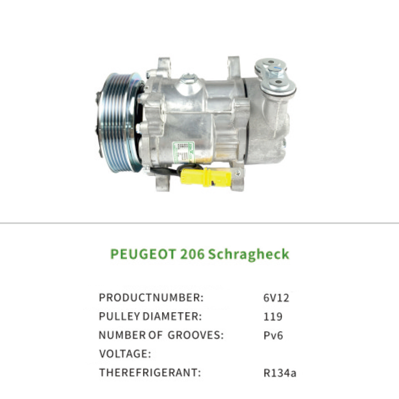 Car Air Compressor 9628239480 6453CN for Citroen BERLINGO XSARA N68 1.6L Peugeot 206 Schragheck 6V12
