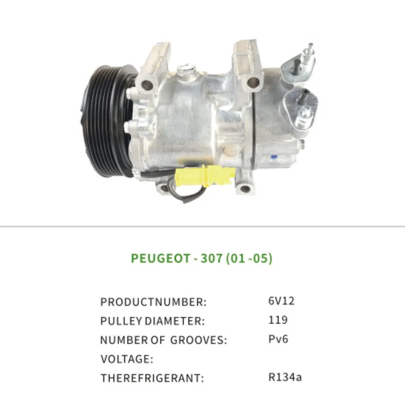 Car Air Compressor 6453KS 6453LF 6453LH for Citroen BERLINGO C2 C3 XSARA Peugeot 206 307 PARTNER 6V12