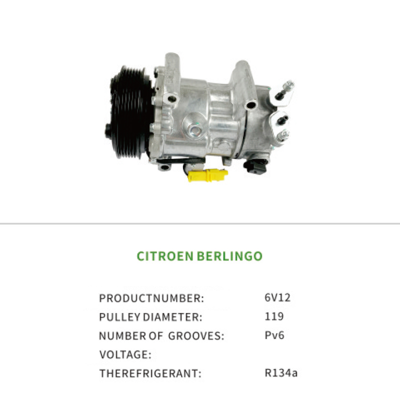 Car Air Compressor 6453WL 9651910980 for Citroen BERLINGO C3 C4 Peugeot 307 308 PARTNER 6V12