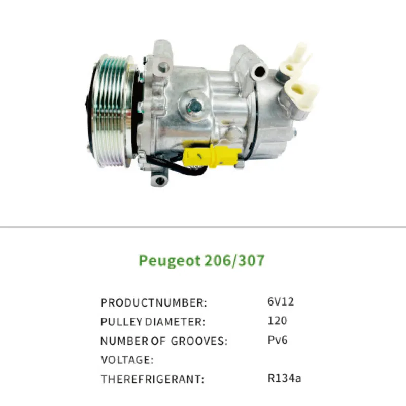 Air Compressor for 6453WK 648714 648722 9655191680 for PEUGEOT 206 307 CITROEN C4 6V12