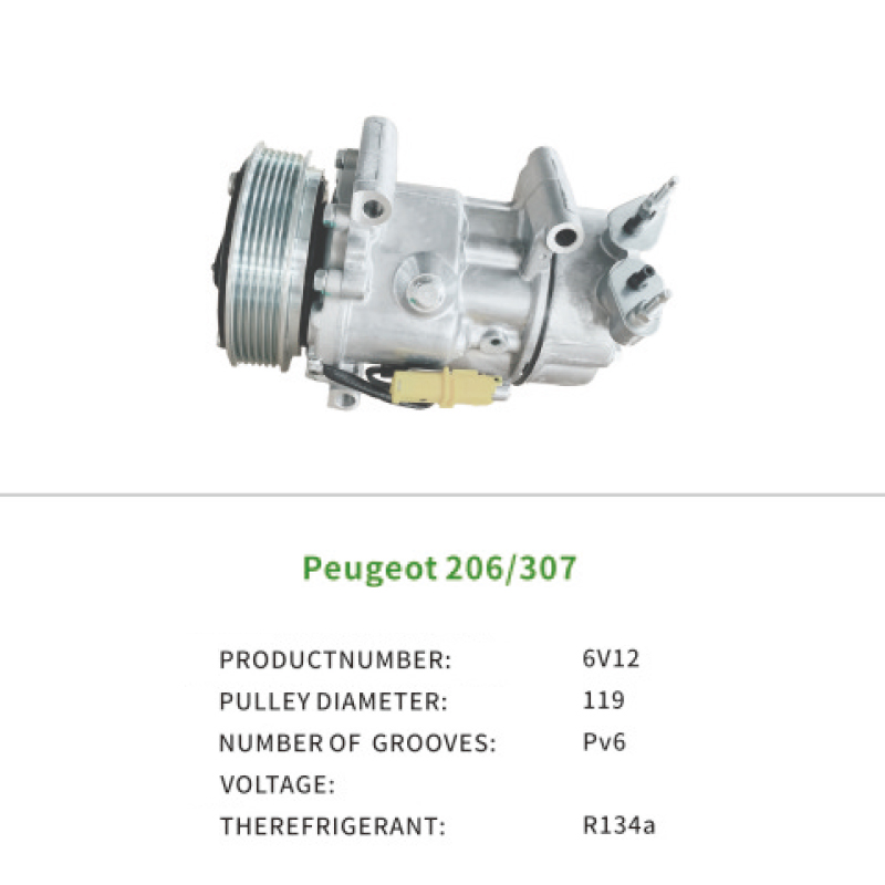 Air Compressor for 6453WK 648714 648722 9655191680 for PEUGEOT 206 307 CITROEN C4 6V12