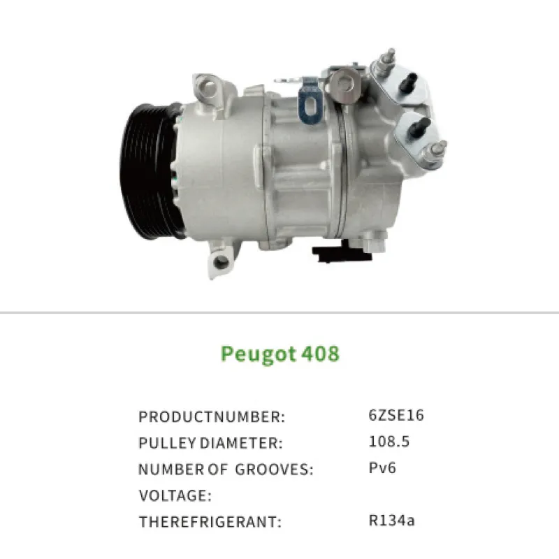 Car Ac Compressor for 9806029580 Air Conditioning Compressor for Peugot 408 6ZSE16