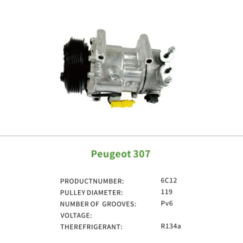 Air Compressor 9651910980 9659875780 for Peugeot 207 307 308 508 Citroen C4 DS3 BERLINGO 6C12