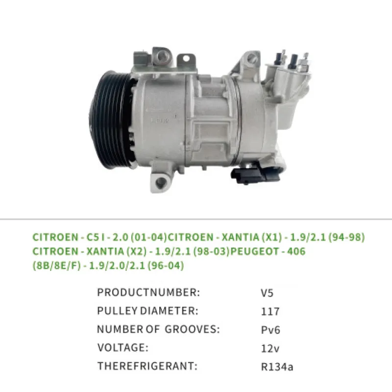 High Quality AC Parts Compressor 6453AQ 6453GF Car Air Conditioner for Peugeot 406 Citroen C5 XANTIA X1 X2 V5