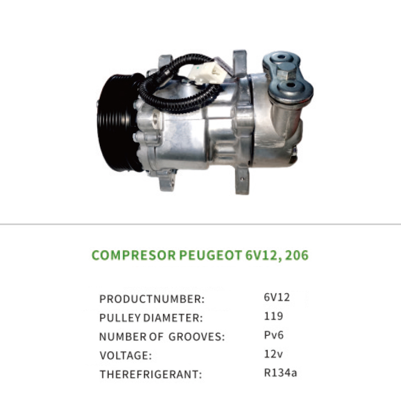 AC Compressor for PEUGEOT 206 6V12 1412F