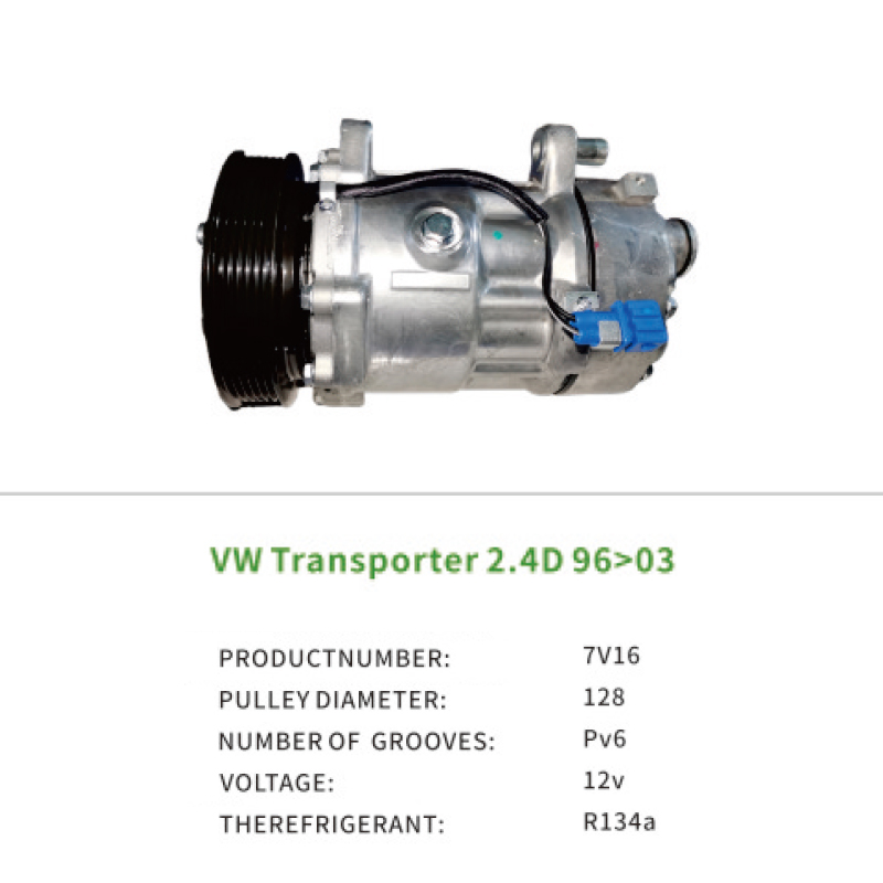 Auto AC Compressor for VW Transporter 2.4D 1996-2003 701820805Q Automobile air Conditioning 7V16