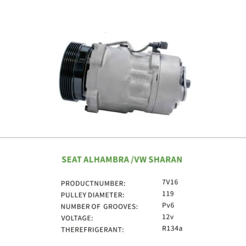 AC Compressor 7M0820803M 7M0820803Q for VW SHARAN SEAT ALHAMBRA 7V16