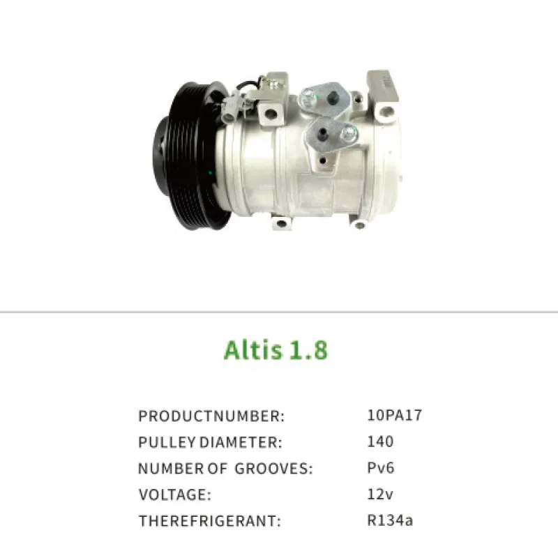 Air Compressor OE 8832002120 883200212084 for Toyota Corolla Altis 1.8 1ZZ-FE 10PA17 Auto AC Compressor