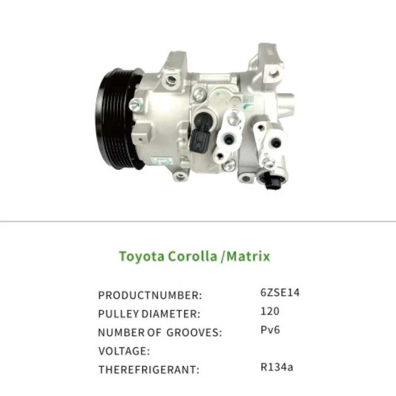 AC Parts Compressor 8831002710 8831002711 Car Air Conditioner Fits Toyota Corolla 4CYL Matrix 6ZSE14
