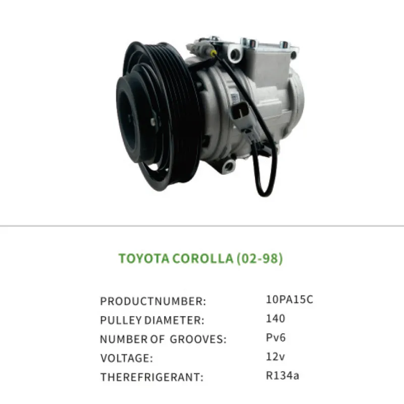 AC Parts Compressor 883200205084 8832002050 Car Air Conditioner Fits Toyota COROLLA 1998-2002 10PA15C