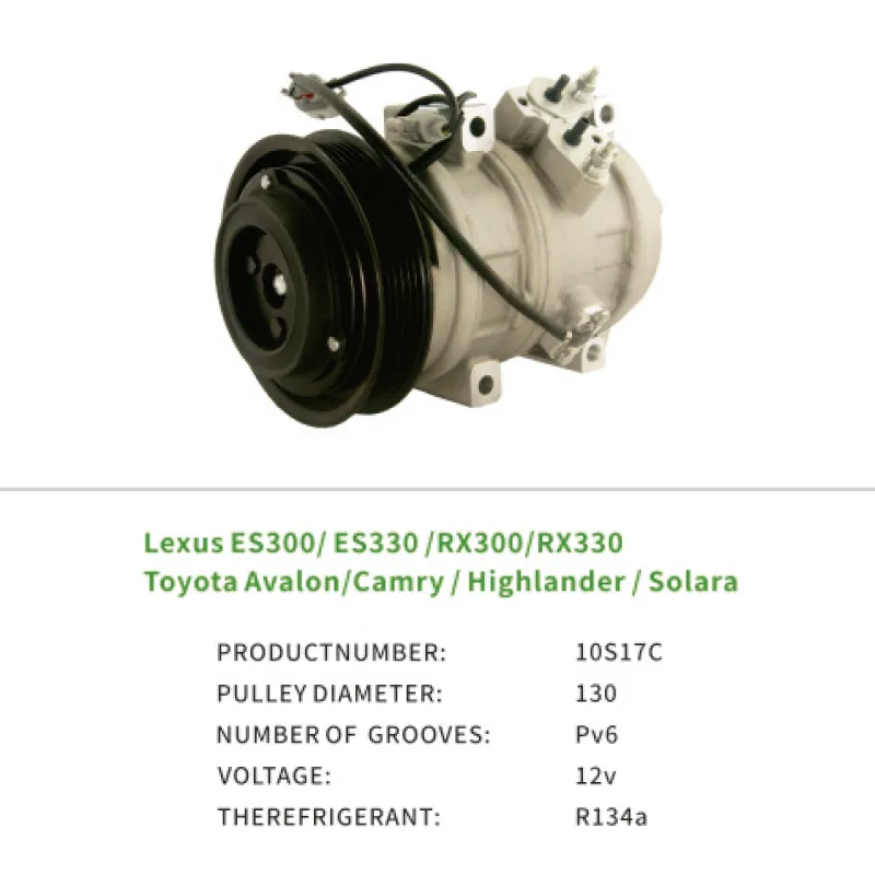 Wholesale 883200709084 Air Compressor for TOYOTA Avalon Camry Highlander Hybrid Limited Lexus ES300 RX300 10S17C