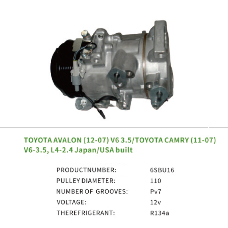 Air Compressor OEM 8832033200 for Toyota AVALON CAMRY 3.5L 6CYL 6SBU16 Auto AC Compressor