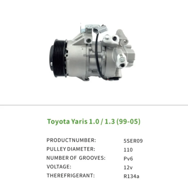 AC Compressor 883100D010 for Toyota Yaris 1.0 1.3 99-05 5SER09