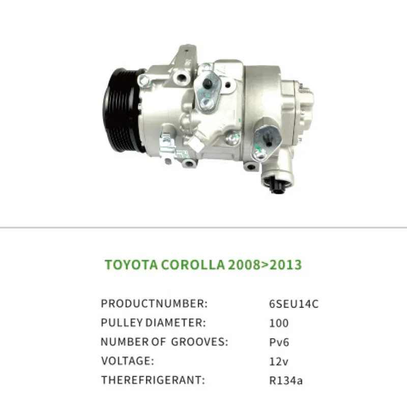 High Quality AC Parts Compressor 883101A751 Car Air Conditioner for Toyota COROLLA 6SEU14C