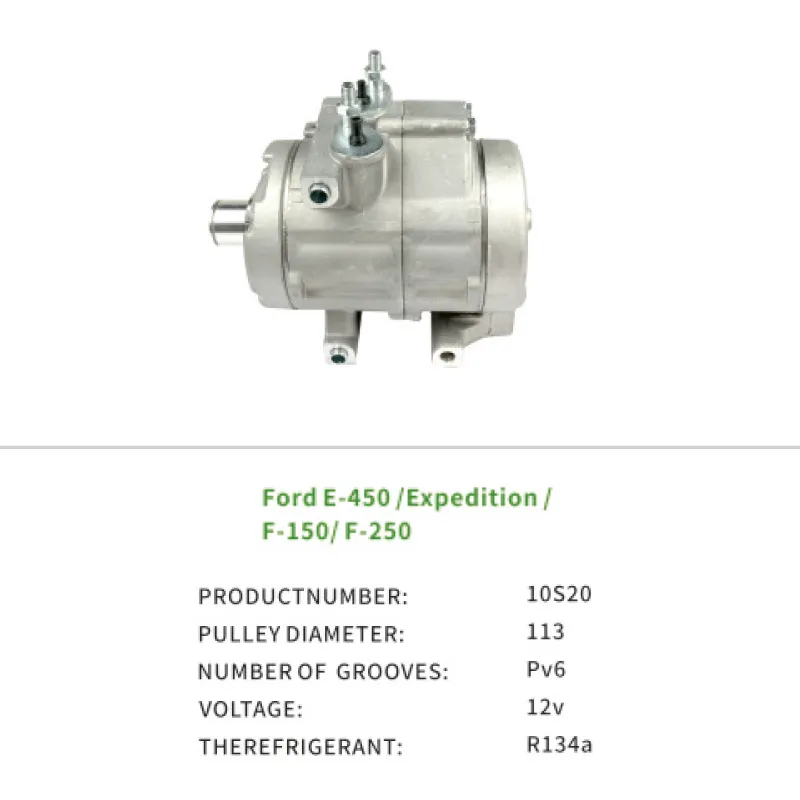 AC Compressor AL1Z19703A for FORD E-450 Super Duty F-150 Lobo LINCOLN MARK Navigator LT 10S20