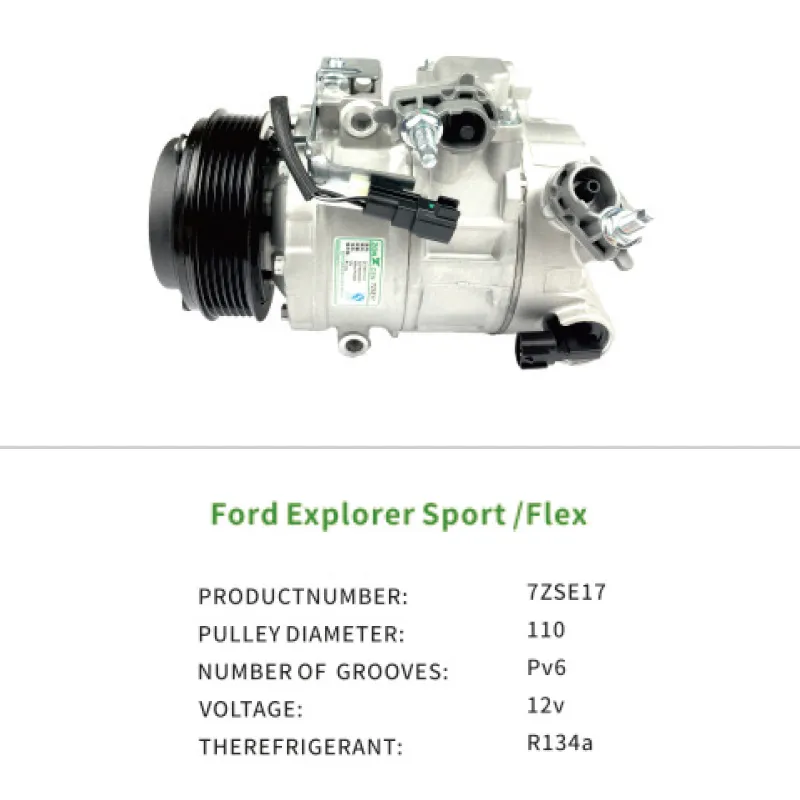 AC Compressor DA8Z19703A for Ford Explorer Sport Flex Police Interceptor Sedan Taurus Lincoln MKS MKT MKZ 7ZSE17