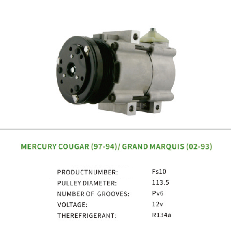 AC Compressor F3VH19703AA for Ford MERCURY COUGAR GRAND MARQUIS Fs10