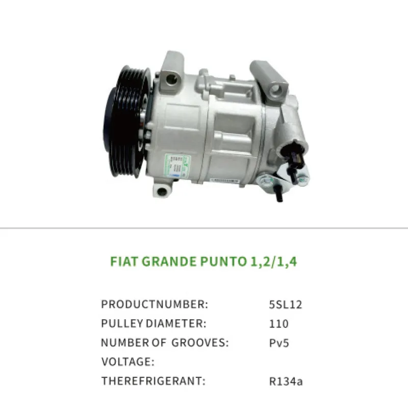 Air Compressor for 55194880 71789105 for FIAT Punto FIORINO Box Body LINEA ALFA ROMEO MITO 5SL12