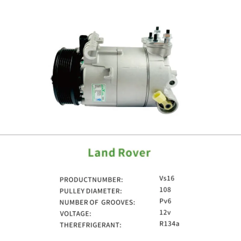 High Quality LR083480 LR112585 AC Compressor for Land Rover Range Rover Evoque Aurora VS16