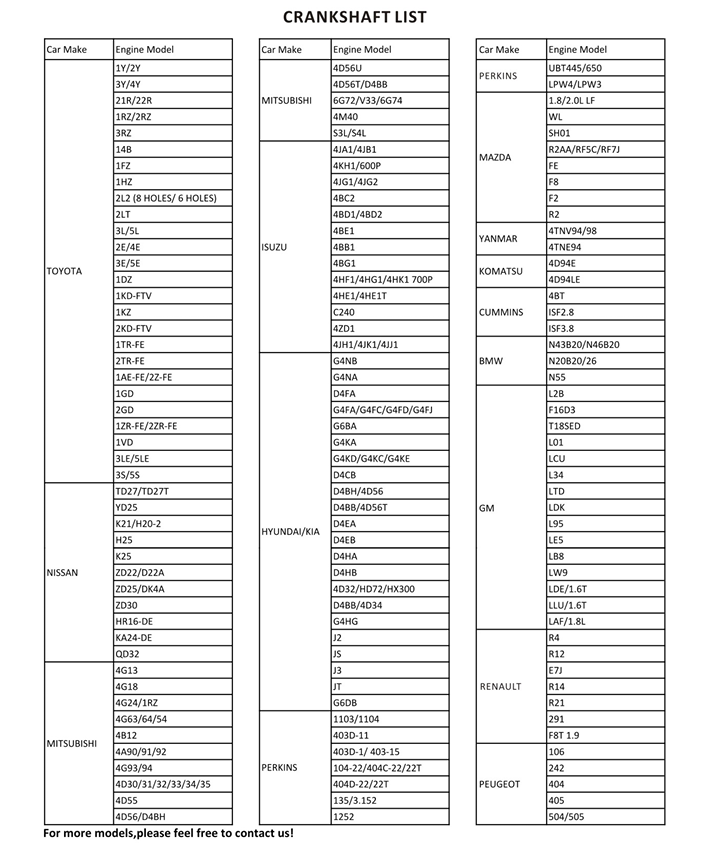 13401-0E010  OEM Crankshaft for  Toyota Hilux 2GD