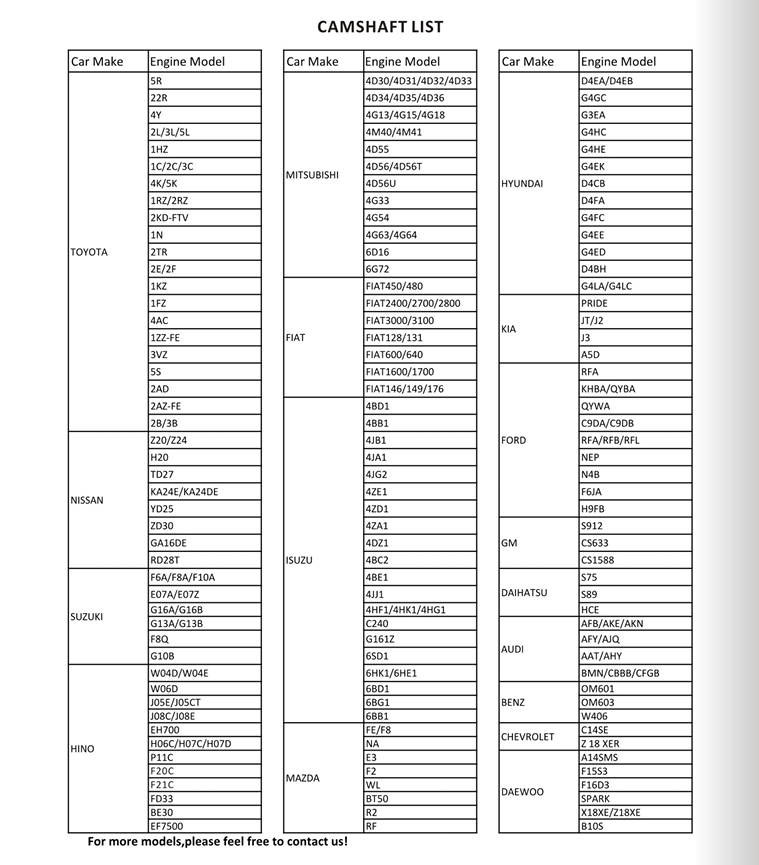 13501-17010  OEM CAMSHAFT for  TOYOTA 1HZ Engine